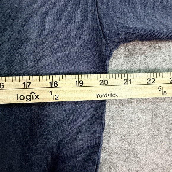 Womens Crewneck Sweatshirt Navy Blue Heathered Pullover Large Quiet Luxury Cozy - Picture 6 of 6